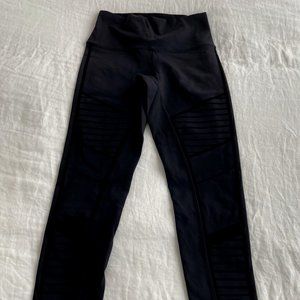 ALO Yoga Flocked High Waist Moto Leggings.